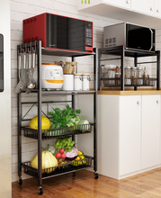 Load image into Gallery viewer, Metal Microwave Shelf, Removable Microwave Oven Holder Kitchen Storage with 2 Levels to Place Microwave Oven, Dishes, Coffee Maker, Plate or Spices
