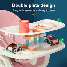 Load image into Gallery viewer, Chaise Haute Évolutive - Coussin Réversible - Plateau Réglable - Dès 6 mois jusqu'à 5 ans - Lavable - Jusqu'à 75 KG - avec Pieds Antidérapants
