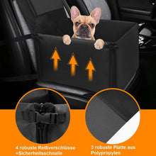 Load image into Gallery viewer, Reinforced Dog Car Seat for Small to Medium Dogs with Reinforced Walls, 3 Straps and Seat Belt, for Front and Back Seat, Waterproof and Non-Slip
