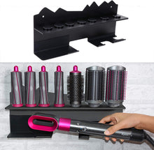 Load image into Gallery viewer, Support Sèche-Cheveux Support monté sur Baguette Compatible pour Dyson Airwrap Styler Bigoudi et 7 Curls Barrels Support Mural Organisateur de Support en Acier Inoxydable
