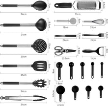 Load image into Gallery viewer, Utensilios de Cocina 22 Piezas Nylon Juego Cocina Utensilios - Utensilios Cocina Acero Inoxidable Resistentes al Calor y Antiadherentes Espátula Cuchara Cucharón
