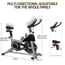 Load image into Gallery viewer, Home Exercise Bike Black Home Gym Exercise Spin Sport Bike Fitness Cardio Indoor
