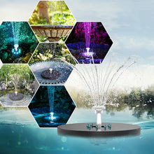 Load image into Gallery viewer, Solar Fountain, 2022 Upgrade, 3.5 W 180 mm, with LED Lights, Built-in 1500 mAh Battery with 6 Fountain Styles, Solar Pond Pump for Garden, Bird Bath, Fish Container
