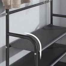 Load image into Gallery viewer, Porte-Manteau d'entrée, avec étagère de Rangement pour Chaussures à 4 Niveaux, Offre des capacités de Suspension et de Rangement

