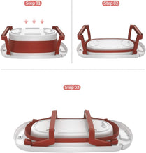 Load image into Gallery viewer, Foldable baby bath, foldable newborn bath tub with intelligent real-time temperature sensor, children's bathtub with safety bath seat, baby bathtub with stand, 85 x 53 x 25 cm, made of PP and TPE (thermoplastic elastomer)
