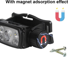 Load image into Gallery viewer, Linterna Frontal, LED USB Recargable Linterna Cabeza, Sensor Inteligente Ultra Brillante 800 Lúmenes 180° Ajustable Luz Frontal para Camping Bicicleta Pesca [Clase de eficiencia energética A+++]
