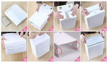 Load image into Gallery viewer, 12 x Cajas de Zapatos Plástico, Caja Guardar Zapatos, Calcetines, Juguetes, Cinturones para la Organización de Hogar, Oficina, Plegable, 31cm*21cm*12cm (Blanco, 12)
