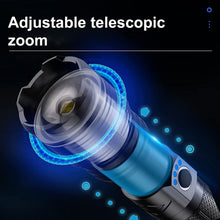 Load image into Gallery viewer, Extremely Bright Torch USB Rechargeable XHP70 Torch Battery Operated 5 Light Modes Zoomable for Camping Hiking Emergencies  [Energy Class A+++]

