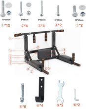 Load image into Gallery viewer, Fitness Wall Pull Up Bar Pull Up Bar Training and Resistance Multifunctional Black
