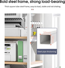 Load image into Gallery viewer, Caisson de Bureau à Roulette, Support d'imprimante, Étagère de Rangement Multifonctionnel pour Bureau, Cuisine, Salon avec Pieds Réglables et 5 Crochets
