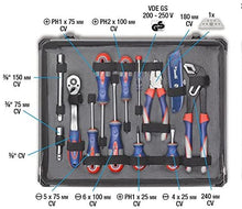 Load image into Gallery viewer, Tool Case with Screwdriver Bits, 42 Pieces, Filled, Robust and High-Quality, Ideal for the Household or Garage, GS-Tested, in Practical Plastic Case
