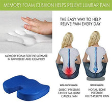 Load image into Gallery viewer, Coussin de Siège Orthopédique Coussin en Mousse à Forme de Mémoire Parfait pour soulage la Douleur de Dos, de sciatique et de Coccyx pour Les Voyages, la Voiture, Le Bureau
