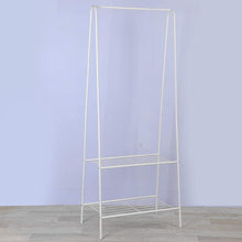 Load image into Gallery viewer, Piantana Appendiabiti, Attaccapanni con 2 Ripiani Porta-Scarpe, Acciaio, 151 x 60 x 36 cm
