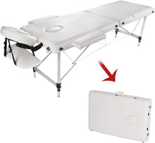Load image into Gallery viewer, Massage Bed with Cover to Carry Folding Massage Table with Adjustable Back for Reiki Physiotherapy Portable Massage Stretcher for Tattoo 3 Zones Sofa Therapy
