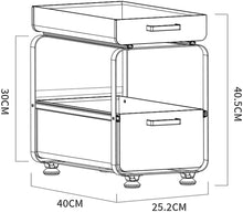 Load image into Gallery viewer, 2 Niveaux Etagere de Rangement sous Evier Rack, avec tiroir coulissant pour Cuisine, Salle de Bain, Chambre, en Acier Inoxydable
