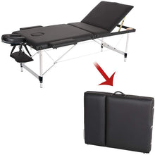 Load image into Gallery viewer, Table de Massage Réglable Pliante Portable Aluminium Cosmétique Thérapie Beauté (Noir)
