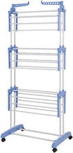 Load image into Gallery viewer, Foldable Clothes Rack, Mobile Clothes Dryer, Clothes Spread, 4 Floors 4 Wheels, Side Fenders, Stainless Steel Tubes with Bottom Storage Space for Shoes
