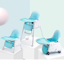 Load image into Gallery viewer, Chaise Haute pour Bébé 3 en 1, Chaise Haute Enfant Réglable, Réglable pour Hauteur Ceinture Dossier Tablette de repas, Avec 4 Roues Amovibles, Nettoyage Facile Coussin Confort (Café)
