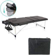 Load image into Gallery viewer, Table de Massage Réglable Pliante Portable Aluminium Cosmétique Thérapie Beauté (Noir)
