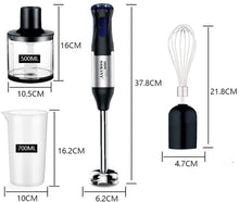 Load image into Gallery viewer, 4 in 1 Stabmixer, Multifunktionsmixer mit einstellbaren Geschwindigkeiten, Stabmixer für Smoothies, Püree, Sauce (Schwarz 1000 W)
