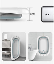 Load image into Gallery viewer, Foldable baby bath, foldable newborn bath tub with intelligent real-time temperature sensor, children's bathtub with safety bath seat, baby bathtub with stand, 85 x 53 x 25 cm, made of PP and TPE (thermoplastic elastomer)
