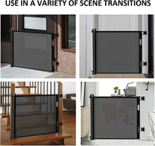 Load image into Gallery viewer, Barrière de Sécurité Rétractable pour Bébés et Chiens (0 à 180 cm), Barrière Relocalisable et Enroulable pour Les Escaliers/Couloirs/Portes, Intérieurs et Extérieurs
