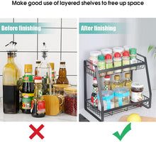 Load image into Gallery viewer, Porta Spezie Organizzatore 2 / 3 Piani Mobiletto per Spezie Portaspezie da cucina Mensola portaspezie espandibile per una cucina sempre ordinata in robusto (2 strati)
