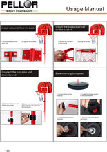 Load image into Gallery viewer, Mini Panier de Basketball Ajustable Portable 150cm-170cm Poteau en métal pour Enfants
