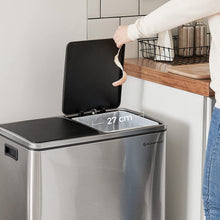 Load image into Gallery viewer, Poubelle à Double Compartiment 2 x 30L, avec 15 Sacs Poubelles, Pédales en Métal, 2 Seaux Intérieurs en Plastique
