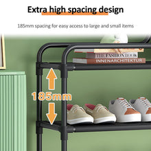 Load image into Gallery viewer, Plasaig Shoe Rack, Shoe Rack with Levels, Quick Assembly, Shoe Organiser for up to 9-12 Pairs of Shoes, Durable and Stable for Entrance, Corridor
