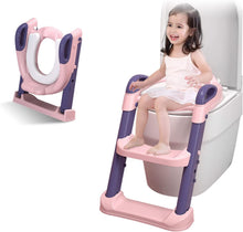 Load image into Gallery viewer, Siège de toilette échelle avec marches WC siège pot Entraîneur de bébé enfant
