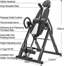 Load image into Gallery viewer, Banc d'inversion, entraîneur de gravité Pliable, Table d'inversion avec 3 Angles d'inversion, Banc d'étirement pour soulager la Colonne vertébrale, Poids de l'utilisateur jusqu'à 150 kg
