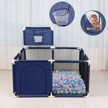 Load image into Gallery viewer, Parc Bébé avec Panier De Basket, Parc De Jeux Bébé Pliable Lavable, Parc Centre d'activités pour Enfants, Grand Parc Adapté Intérieur Extérieur avec Grille de Protection
