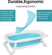 Load image into Gallery viewer, Foldable Baby Bathtub, Baby Bath Bath with Support, Baby Shower Bath with Non-slip Feet and Temperature Display
