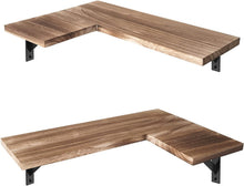 Load image into Gallery viewer, Wall Shelf 2 Pieces Floating Shelf Corner Shelf Ideal for Living Room Kitchen Bedroom Bathroom
