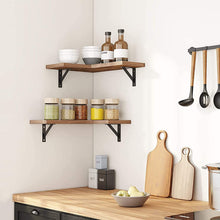 Load image into Gallery viewer, Wall Shelf 2 Pieces Floating Shelf Corner Shelf Ideal for Living Room Kitchen Bedroom Bathroom
