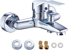 Load image into Gallery viewer, Modern Chrome Bathroom Single Lever Bath Shower Mixer Kit Tap Including Handset Wall Bracket
