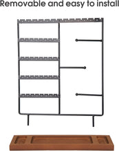 Load image into Gallery viewer, Jewelry Displays Jewelry Organizer, Wood &amp; Metal Earring Display, Vintage Jewelry Box Holder Loop Display
