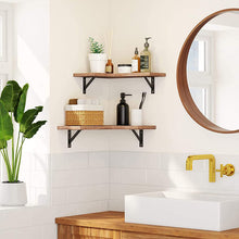 Load image into Gallery viewer, Wall Shelf 2 Pieces Floating Shelf Corner Shelf Ideal for Living Room Kitchen Bedroom Bathroom
