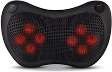 Load image into Gallery viewer, Shiatsu Massage Cushion with 8 3D Rolls Massager Pillow with Heat to Knead Relax Contractures and Muscle Aches at Home Car Office Black
