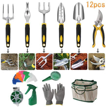 Load image into Gallery viewer, Outils de Jardinage 12 PCS Ensemble Outils Jardinage avec Sac de Rangement, Arrosoir, Gants de Jardinage
