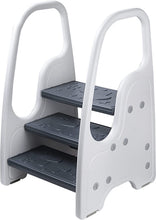 Load image into Gallery viewer, Children's Ladder, Safety Anti-slip 3 Step Stool with Double Handrail, HDPE Odorless
