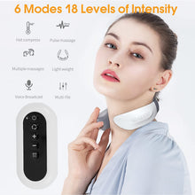 Load image into Gallery viewer, Portable Neck Massager Electric Cervical Vertebrae Massager with Remote Control and Heating Function to Relieve Pain
