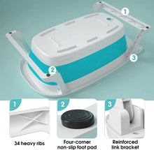 Load image into Gallery viewer, Foldable Baby Bathtub, Baby Bath Bath with Support, Baby Shower Bath with Non-slip Feet and Temperature Display
