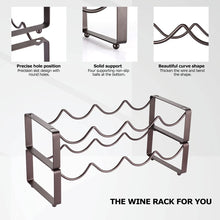 Load image into Gallery viewer, Wine Rack 8 Bottles Wine Rack Stackable Metal Wine Bottle Holder Wine Bottle Rack Wine Stand 42.7 x 17 x 20 cm Sturdy Bottle Rack Lightweight Wine Holder for Cellar Catering Storage Room
