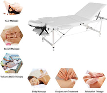 Load image into Gallery viewer, Massage Bed with Cover to Carry Folding Massage Table with Adjustable Back for Reiki Physiotherapy Portable Massage Stretcher for Tattoo 3 Zones Sofa Therapy
