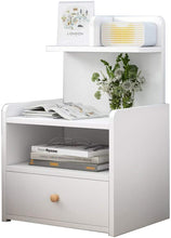 Load image into Gallery viewer, Plasaig Bedside Table Cabinets Nightstands With Storage Drawer And Cupboard Units Mini Wood-based Panel Nightstand With Drawer And Shelf Storage
