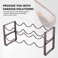 Load image into Gallery viewer, Wine Rack 8 Bottles Wine Rack Stackable Metal Wine Bottle Holder Wine Bottle Rack Wine Stand 42.7 x 17 x 20 cm Sturdy Bottle Rack Lightweight Wine Holder for Cellar Catering Storage Room
