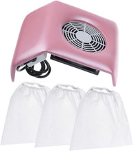 Load image into Gallery viewer, Elegante y Práctico Aspirador Profesional de mesa para Uñas Manicura Nail Art Reconstrucción Polvo colector de succión para uñas Ideal para esteticistas y en salones de belleza (Rosa)
