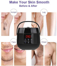 Load image into Gallery viewer, Professional Electric Wax Heater for All Wax Types, Hot Wax Warmer Heater Set, Complete Waxing Kit 500ml Heater Wax Pot + 400g Hard Wax Bean 4 Flavors + 20 Sticks
